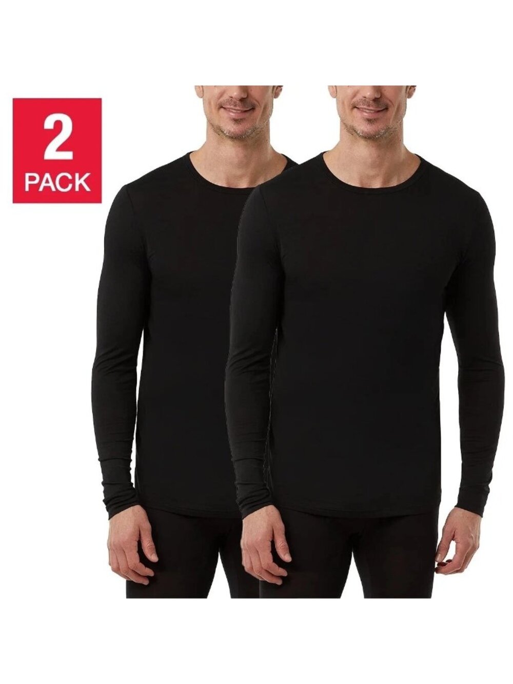 32 Degrees Heat Men's Size L 2-Pack Long Sleeve Crew Neck Thermal e1546